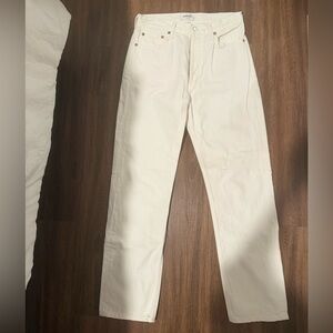 Agolde women’s white high-rise straight-leg jeans